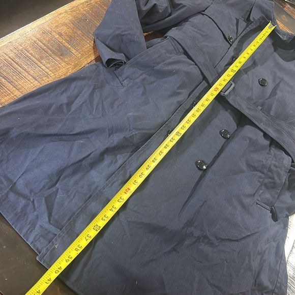 🇺🇸USAF US AIR FORCE BLUE ALL WEATHER TRENCH OVER COAT 44L P9768 with liner - Picture 2 of 11